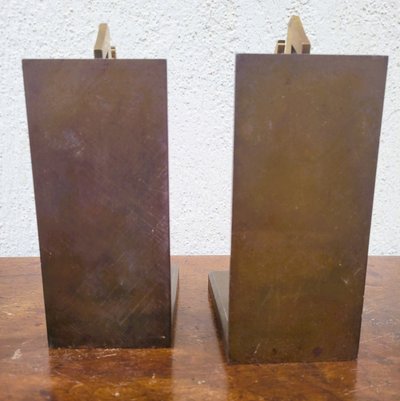 Pair Of Antelope Bookends, Bronze, 20th Century
