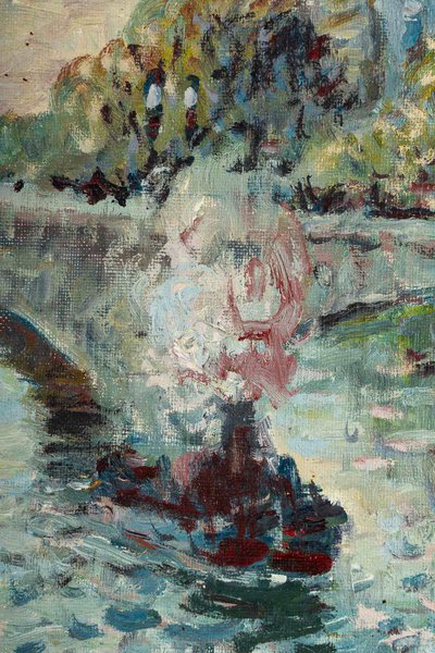 Mério Ameglio (1897-1970) Vue du Pont-Neuf huile sur toile vers 1950