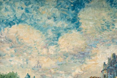 Mério Ameglio (1897-1970) Vue du Pont-Neuf huile sur toile vers 1950