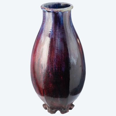 Vase ovoïde flammé sang-de-bœuf – Frédéric Kiefer