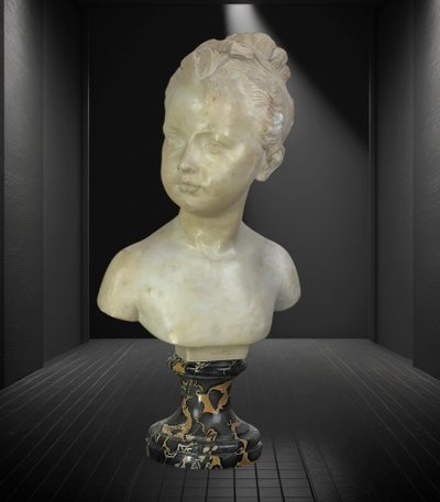 BUSTE EN MARBRE DU XIXe REPRESENTANT LOUISE BRONGNIART D APRES HOUDON (1741-1828