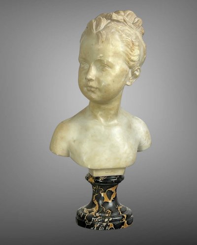 BUSTE EN MARBRE DU XIXe REPRESENTANT LOUISE BRONGNIART D APRES HOUDON (1741-1828