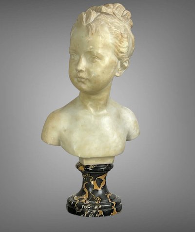 BUSTE EN MARBRE DU XIXe REPRESENTANT LOUISE BRONGNIART D APRES HOUDON (1741-1828