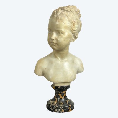 BUSTE EN MARBRE DU XIXe REPRESENTANT LOUISE BRONGNIART D APRES HOUDON (1741-1828