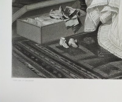  Large Engraving By Paul Girardet After Brochart  Etching 19th C Old Print