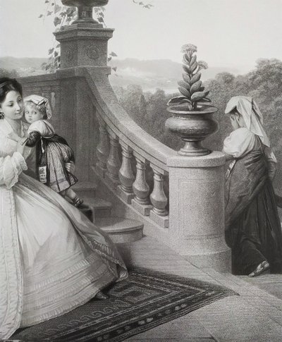  Large Engraving By Paul Girardet After Brochart  Etching 19th C Old Print