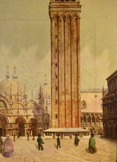 Ansicht Von Venedig Mit Dem Markusplatz, Vedutistischer Maler Des 19. Jahrhunderts