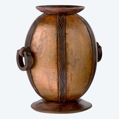 Gustave Serrurier-bovy, Vase Ovoïde Sur Piédouche, Circa 1900