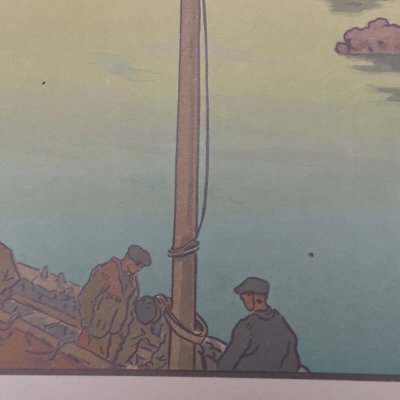 Litografia di Henri Rivière Il tramonto