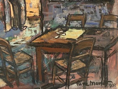 Dessin sur papier par Pierre Manat Bar marin 1932