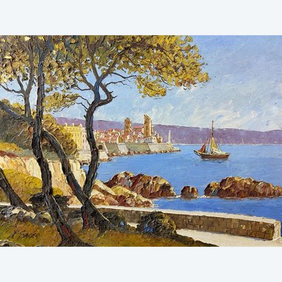 Tableau signé Xavier SAGER 1881-1969 vue de Nice Paire possible