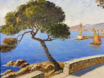 Signed Xavier SAGER 1881-1969 Route de Nice view of port Possible pair