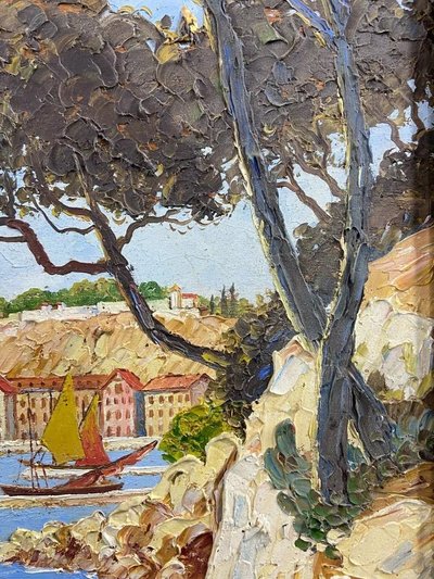 Signed Xavier SAGER 1881-1969 Route de Nice view of port Possible pair