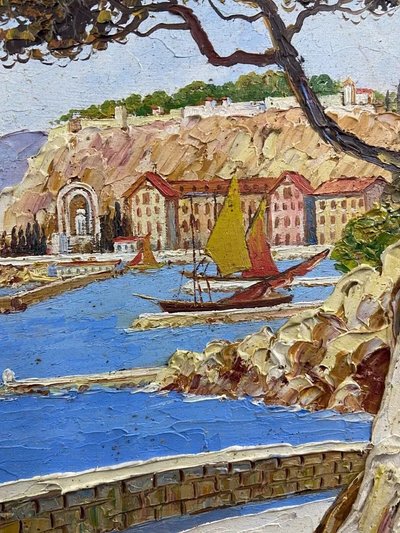 Signed Xavier SAGER 1881-1969 Route de Nice view of port Possible pair