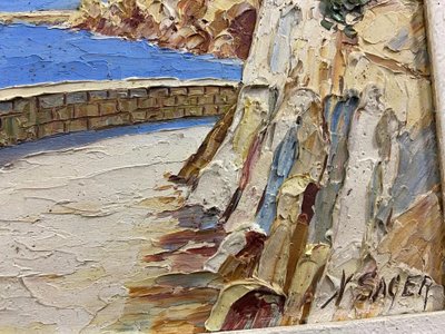 Signed Xavier SAGER 1881-1969 Route de Nice view of port Possible pair