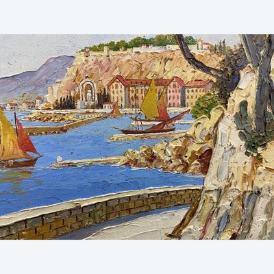 Signed Xavier SAGER 1881-1969 Route de Nice view of port Possible pair