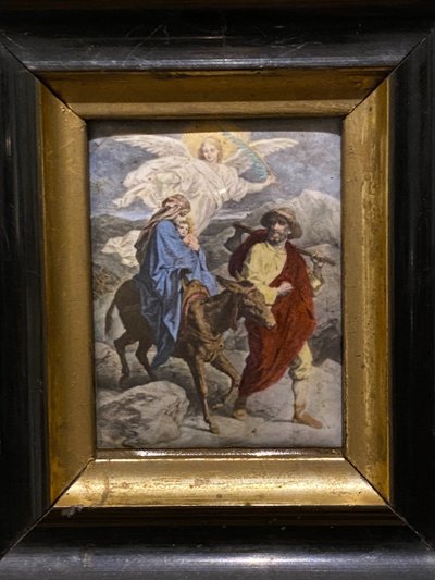 Ensemble de trois scènes religieuses, Peinture sur porcelaine, XIXe siècle 