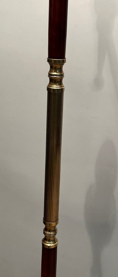 Brass and Plexiglass Floor Lamp in the Style of Maison Jansen