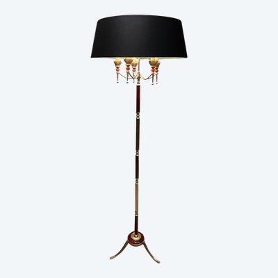 Brass and Plexiglass Floor Lamp in the Style of Maison Jansen