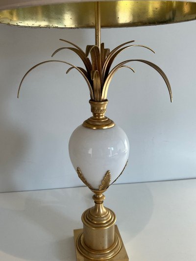 White Opaline And Nickel Ostrich Egg Lamp In The Taste Of Home Charles