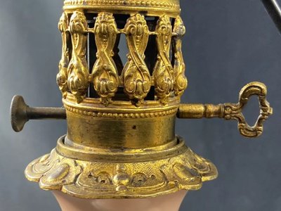 Pair of Old Paris porcelain lamps on bronze Louis-Philippe period 1830