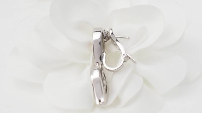 Orecchini in oro bianco, citrini e diamanti