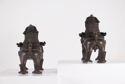 Coppia di leoni delle nevi di Simha Gardiens