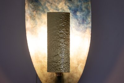 Pair of sconces in patinated brass. Contemporary work. LS60781267Y