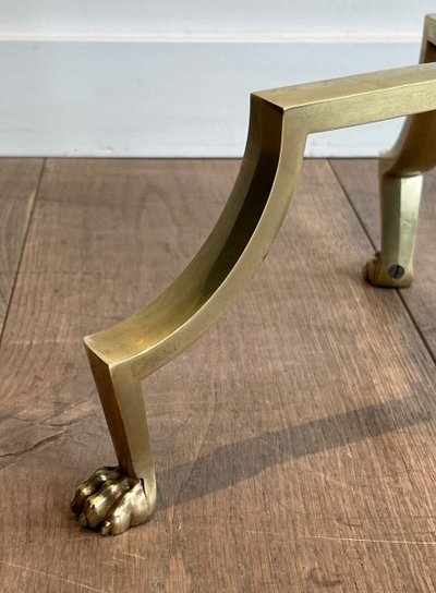 Brass reading lamp with removable, height-adjustable arm.