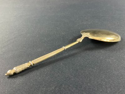 Regency-style ice-cream scoop in silver vermeil signed PUIFORCAT