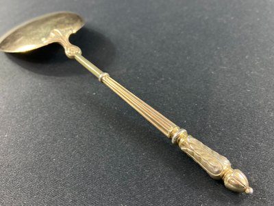 Regency-style ice-cream scoop in silver vermeil signed PUIFORCAT