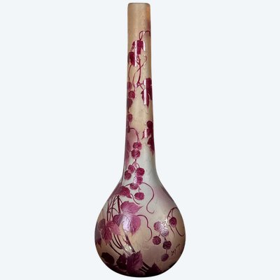 IMPORTANT OVOIDE VASE SIGNIERT LEGRAS IN GIEFERGLAS MIT MÛRIERDECK 65 CM HOCH