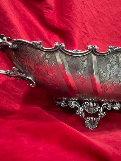 Important 800 Sterling Silver Planter Centerpiece Louis XV Style