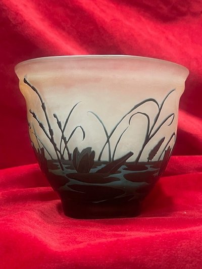 Coupe Vase Emile Gallé Décor Aux Nénuphars Art Nouveau Ecole De Nancy