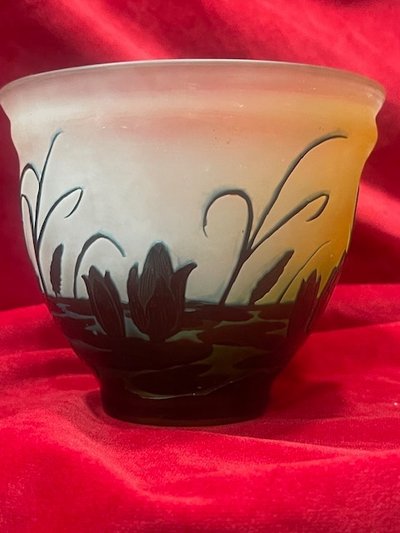 Coupe Vase Emile Gallé Décor Aux Nénuphars Art Nouveau Ecole De Nancy