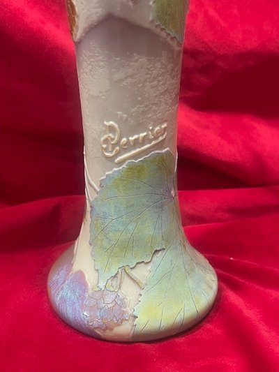 Important Lamp Base Pâte De Verre Clain Perrier Art Nouveau 1900