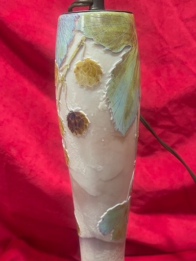 Important Lamp Base Pâte De Verre Clain Perrier Art Nouveau 1900