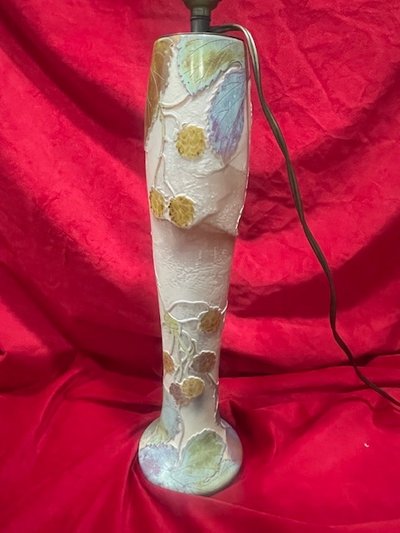 Important Lamp Base Pâte De Verre Clain Perrier Art Nouveau 1900