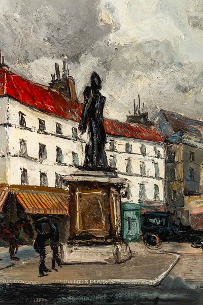 Franck Will (1900-1951) Place de la Grosse Horloge a La Rochelle olio su tela 1925-1930 ca.