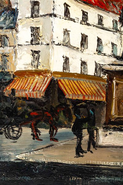 Franck Will (1900-1951) Place de la Grosse Horloge a La Rochelle olio su tela 1925-1930 ca.