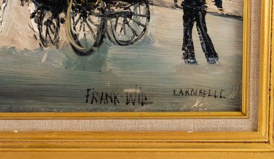 Franck Will (1900-1951) Place de la Grosse Horloge a La Rochelle olio su tela 1925-1930 ca.