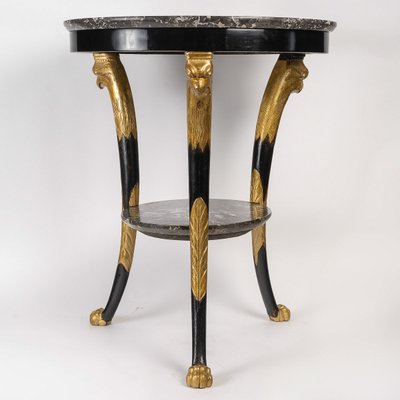 Black lacquered pedestal table decorated with eagle heads Consulat period (1799-1804)