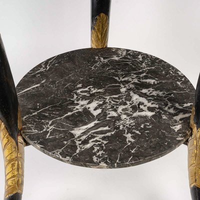 Black lacquered pedestal table decorated with eagle heads Consulat period (1799-1804)