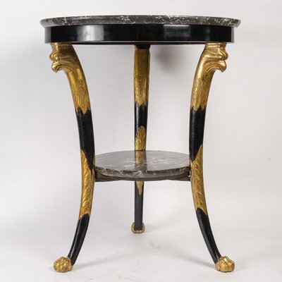 Black lacquered pedestal table decorated with eagle heads Consulat period (1799-1804)