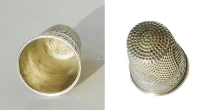Bellissimo kit da cucito in argento massiccio in stile Art Nouveau. Contiene un paio di forbici da ricamo.
