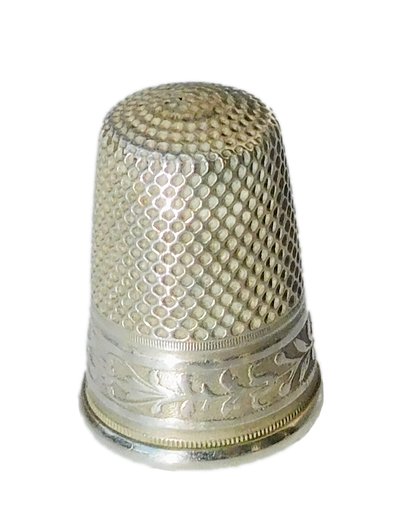 Bellissimo kit da cucito in argento massiccio in stile Art Nouveau. Contiene un paio di forbici da ricamo.