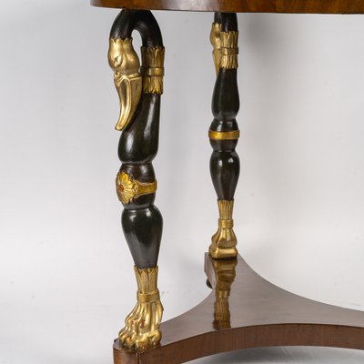 Guéridon en acajou à décor de Cygnes époque Restauration vers 1820-1830