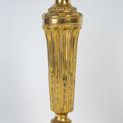 Pair of chiseled gilt bronze candlesticks Louis XVI period circa 1780