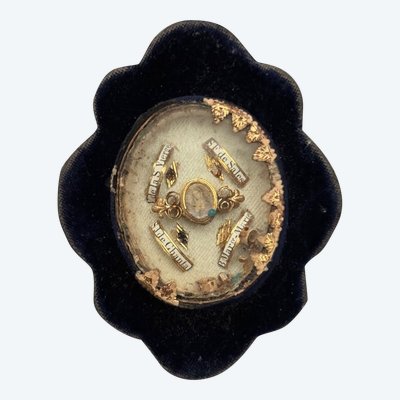 Reliquary 19th century Ste Vierge Ste J. de Chantal St F. de Sales Marg-Marie