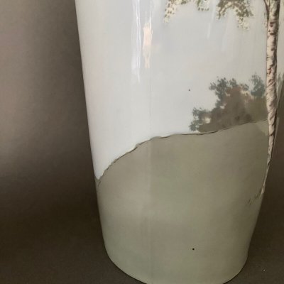 Coppia di vasi da paesaggio in porcellana Jaeger & Co Baviera Germania